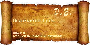 Drenkovics Erik névjegykártya